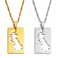 Anniyo United Kingdom of Great Britain and Northern Ireland Map Pendant & Necklaces for Women UK Country Maps #021421