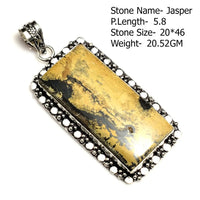 Genuine Emerald Labradorite Rose Quartz Turquoise Tiger Eye Jasper Agate Pendant Silvers Overlay over Copper