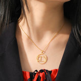 Skyrim Fibonacci Spiral Circle Triangle Golden Ratio Geometry Pendant Necklace Stainless Steel Women Choker Necklace Jewelry