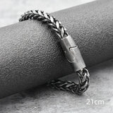 Bracelet Men's Stainless Steel Chain Punk Motorcycle Accessories Charm Bracelets Magnetic Clasp Vintage Jewelry Gifts Boyfriend