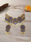 KMVEXO Gypsy Bohemia Chic Vintage Metal Coin Crystal Tassel Jewelry Sets Women Hippie Turkish Ethnic Tribal Necklace Earring Set