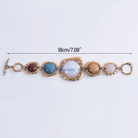 U90E Novel Trend Exaggerated Geometric Metal Stone Bracelet Temperament Bracelet