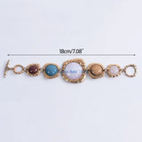 U90E Novel Trend Exaggerated Geometric Metal Stone Bracelet Temperament Bracelet