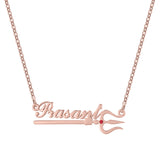 MYDIY Trisul Name Necklace Unisex Pendant Customized Neck Chain Personalised Tamil Necklace Telugu Name Necklace Gift for Women