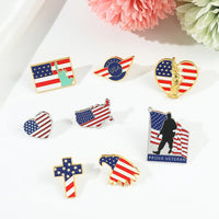 American Flag Series Brooch Flag Cross Metal Enamel Badge Clothing Backpack Lapel Pin Jewelry Accessories Gift