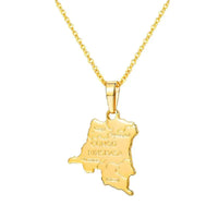 Multiple Countries Map Pendant Necklaces for Woman Man Gold Color IN USA HT ML MU CM PL UAE Africa CZ Map Unisex Jewelry Gift