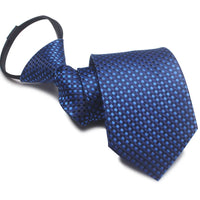 Zipper Ties For Men Women Striped Mens Tie For Business Wedding Skinny Neck Tie Casual Slim Blue deep Light navy blue Necktie