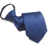 Zipper Ties For Men Women Striped Mens Tie For Business Wedding Skinny Neck Tie Casual Slim Blue deep Light navy blue Necktie