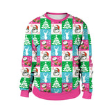 [You're My Secret]Women Autumn Winter Long Sleeve Crew Neck Pullover Tops Christmas Party Santa Claus Printed Casual Sweatshirts