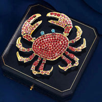 Women Shining Jellyfish Pins Rhinestone Beautiful Sea Animal Party Brooch
