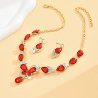 Ladies' Design Butterfly Necklace Earrings Jewelry Set Suitable for Wedding, Party, Festival Gifts