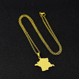 Stainless steel French filigree smooth pendant necklace, suitable for both men and women, versatile ethnic style collar chain