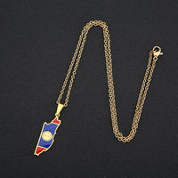 2024 new fashion stainless steel Belize map pendant necklace temperament everything collarbone chain birthday anniversary gift