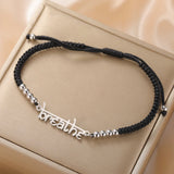 Dawapara Breathe Symbol Bracelet Ohm OM Unalome Symbol Charm Bracelet Stainless Steel Yoga Inspirational Supernatural Jewelry
