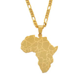Anniyo Africa Map Pendant Necklaces Women Men Silver Color/Gold Color African Ethnic Jewelry  #077621B