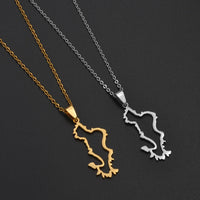 Anniyo 4CM France Mayotte Map Pendant Necklaces for Women Girls Mamoudzou Mahore Jewelry #519962