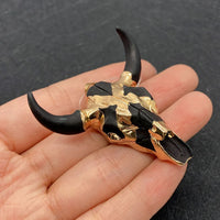 19 Styles Acrylic Cow Pendant Bull Skull Bone Gold Plated Charms for Men's Fashion DIY Jewelry Bull Head Pendant Necklace Gifts