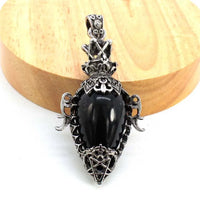 Water Drop Crystal Pendulum for Dowsing Spiritual Divination Natural Amethyst Rose Quartz Onyx Antique Pendulums Pendant Pendulo
