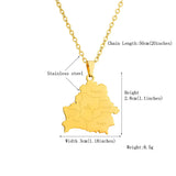 2024 New fashion stainless steel Belarusian map with city necklace for women and men couples ethnic style accessory collarbone c