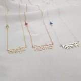 Punjabi Custom Name Necklace Personalized High Quality Stainless Steel Birthstone Ladies Pendant Jewelry Holiday Gift for Her