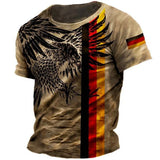 Germany Men's T-Shirt Flag Print O-Neck Short Sleeve Loose Tee Shirts Streetwear Summer Men's Handsome Clothing 5xl