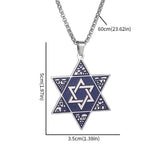 Official Authentic Stainless Steel Star of David Six-Pointed Star Pendant Necklace for Men Fashion Jewelry Party Jewelry