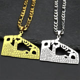 Judaism Jerusalem Old City Jewish Stainless Steel Necklaces for Women Men Gold Color Temple of God Hebrew Chain Amulet Jewelry