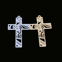 New fashion stainless steel cutout cross Jesus pendant necklace bracelet Keychain pendant accessories