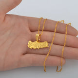 Anniyo TUROUIE / Turkey map pendant & necklace chain women turkish flag Gold Color Jewelry Turkiye Cumhuriyeti for Girl @007210