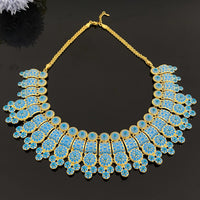 JRH Luxury 4-Piece Set Elegant Blue Jewelry Set Necklace Earrings Ring Bracelet Classy Women's Gift for Banquet Give a gift box