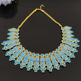 JRH Luxury 4-Piece Set Elegant Blue Jewelry Set Necklace Earrings Ring Bracelet Classy Women's Gift for Banquet Give a gift box