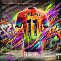 Fashion Graffiti Board Salah Printed Pattern Men's Fan Commemorative T-shirt Daily Outdoor Sports Comfortable Jersey
