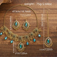 Water Drop Pendant Hollowed-out Tassel Jewelry Set Hollowed Out Ethnic Style Women Jewelry Set Vintage Exaggeration