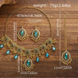 Water Drop Pendant Hollowed-out Tassel Jewelry Set Hollowed Out Ethnic Style Women Jewelry Set Vintage Exaggeration