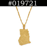 Anniyo Ghana Map Pendant Necklaces Country Maps Charm Ghanaian Jewelry @019821