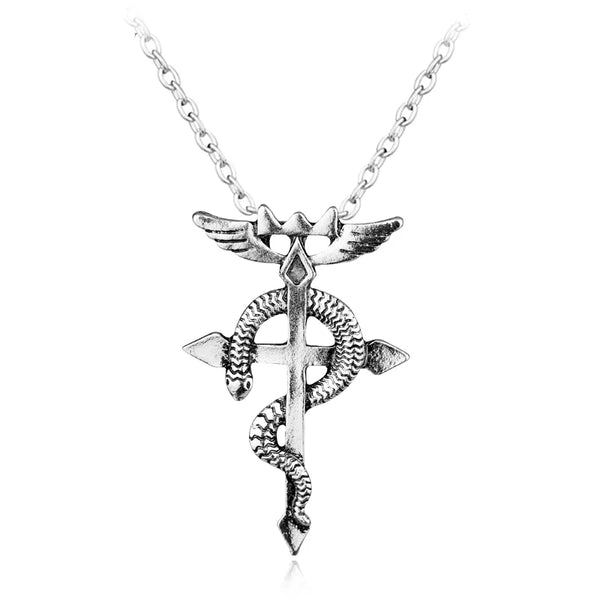 Fashion Dragon Wing With Cross Necklace Punk Style Vintage Necklace Mans Hiphop Accessories