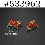 Anniyo Guadeloupe Reunion Island Martinique French Guiana Antigua Map Earrings for Women Girls Stainless Steel Jewelry #533962