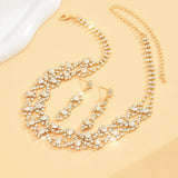 Ladies' light luxury style design necklace, earrings, jewelry set suitable for weddings, gatherings, holidays, gifts