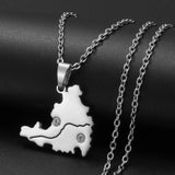 Anniyo NEW Sint Maarten and Saint-Martin Island Pendant Necklaces for Women Men Saint Martin SXM Jewelry Rhinestone #311101