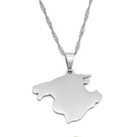 Anniyo Mallorca Spain Map Pendant Necklaces Chains Jewelry #165221
