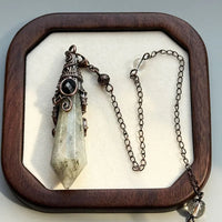 Silver Color 12 Faceted Natural Stone Crystal Pendant Pendulum for Divination 100% Clear Quartz Amethysts Pendulums Pendulo X334