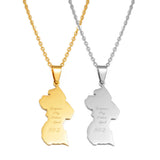 Anniyo Guyana-My Native Land 592 Pendant Necklaces Women Girls Stainless Steel Ethnic Jewelry  #532662