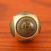 Rotating Six-Faced Chinese Lucky Coin Spinner Fidget Toy Stress Anxiety Relief Sensory Focus Tool For Birthday Christmas Gift