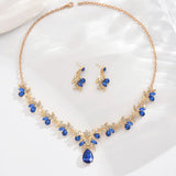 3pcs New Fashion Necklace Sets for Women Waterdrop Collar Choker Necklace Earring Jewelry Set for Prom Birthday Bridal Wedding