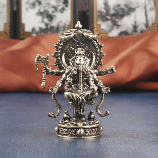 Vintage Brass Thailand  Elephant God Desktop Decoration  Figurines Tea Pet Table Ornament Solid Copper Animal Crafts Home Decor