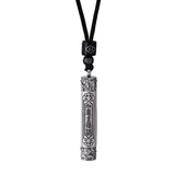 Ethnic Style Magic Wand Pendant For Men Jewelry Retro Auspicious Clouds Scripture Tube Necklace Male Choker Accessories