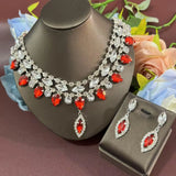 Hot selling multi-color large crystal pendant necklace, European and American fashion super sparkling rhinestone necklace