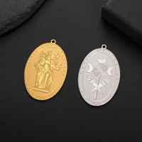 1pc Triple Moon Goddess Charms Stainless Steel Amulet Pendants Pray For You DIY Your Own Jewerly Wholesale Available
