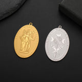 1pc Triple Moon Goddess Charms Stainless Steel Amulet Pendants Pray For You DIY Your Own Jewerly Wholesale Available