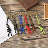 1PC Skull Head Keychain Car Biker Helmet Pendant Keychain Braided Rope Paracord Buddy Bag Hanging Backpack Doll Toy